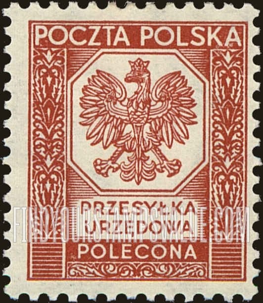 FindYourStampsValue: OFFICIAL - Polish Eagle: Polecona