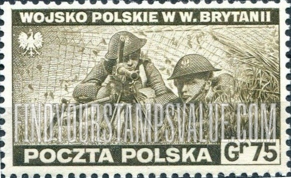 FindYourStampsValue: EXILE GOVERNMENT IN GREAT BRITAIN - Polish Machine Gunners