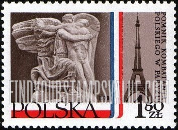 FindYourStampsValue: Polish Combatants Monument, and Eiffel Tower, Paris
