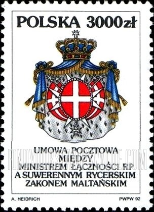 FindYourStampsValue: Postal Agreement with the Sovereign Military Order of Malta, Aug. 1, 1991