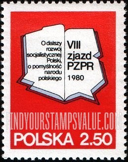 FindYourStampsValue: Party Slogan on Map of Poland