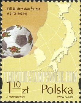 FindYourStampsValue: 2002 World Cup Soccer Championships, Japan and Korea: Map
