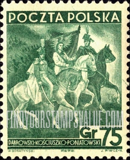 FindYourStampsValue: Dabrowski, Kosciuszko and Poniatowski