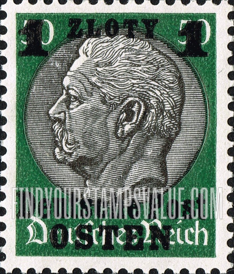 FindYourStampsValue: OCCUPATION - Hindenburg: German Stamps of 1934 Surcharged in Black