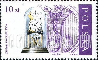 FindYourStampsValue: Antique Clocks: Anniversary clock and rotary pendulum, 20th centennial