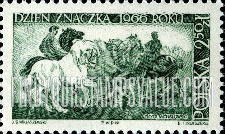 FindYourStampsValue: “Horses and Dogs” by Michalowski