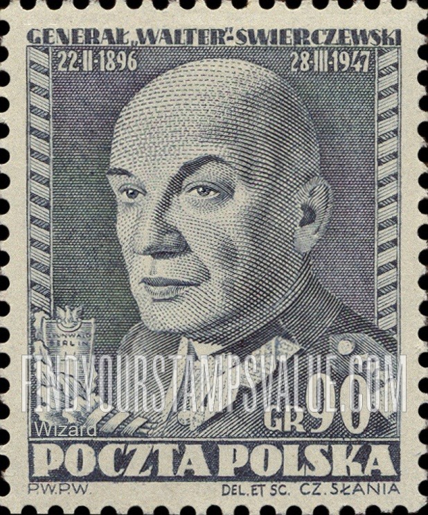 FindYourStampsValue: General Karol Swierczewski-Walter