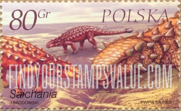 FindYourStampsValue: Dinosaurs: Saichania