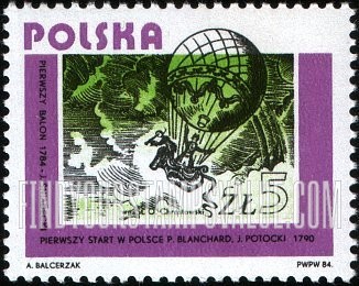 FindYourStampsValue: Polish Aviation: Balloon ascent, 1784
