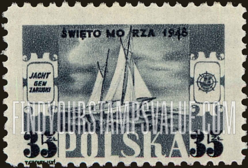 FindYourStampsValue: Racing yacht “General Mariusz Zaruski“