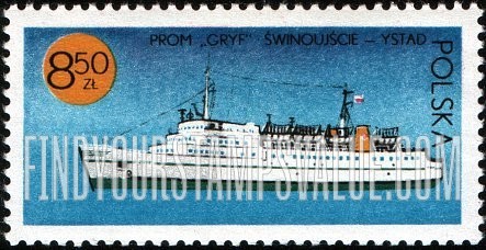 FindYourStampsValue: Polish Ships: Ferry Gryf