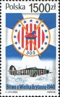 FindYourStampsValue: Polish participation in Battle of Britain, 50th Aniversary