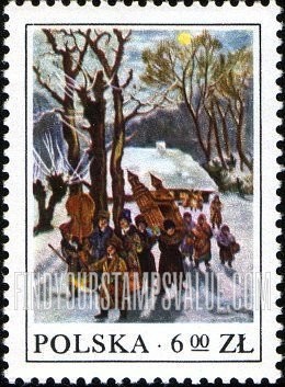 FindYourStampsValue: Folk Customs: Christmas procession with crèche