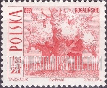 FindYourStampsValue: Old oaks, Rogalin