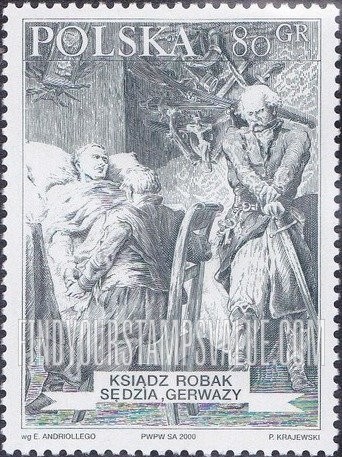 FindYourStampsValue: Illustrations of Characters from Pan Tadeusz, by Adam Mickiewicz: Father Robak, Judge & Gerwazy