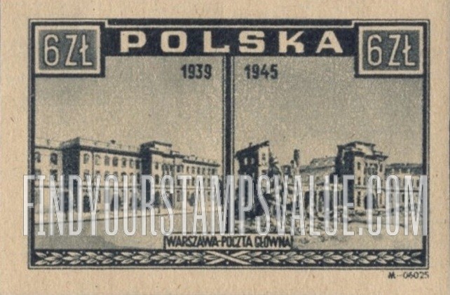 FindYourStampsValue: Views of Warsaw, 1939 and 1945: Post Office