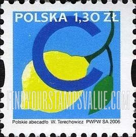 FindYourStampsValue: Depictions of Polish words starting with letters of the alphabet: Lemon