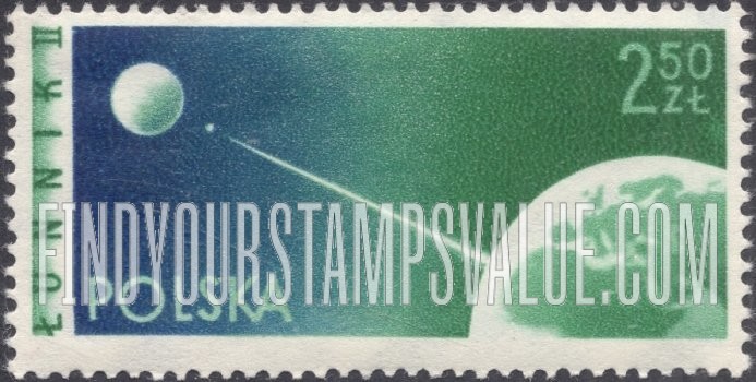 FindYourStampsValue: Earth, moon, Sputnik 2