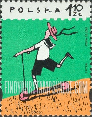 FindYourStampsValue: Children’s Activities: Child riding scooter