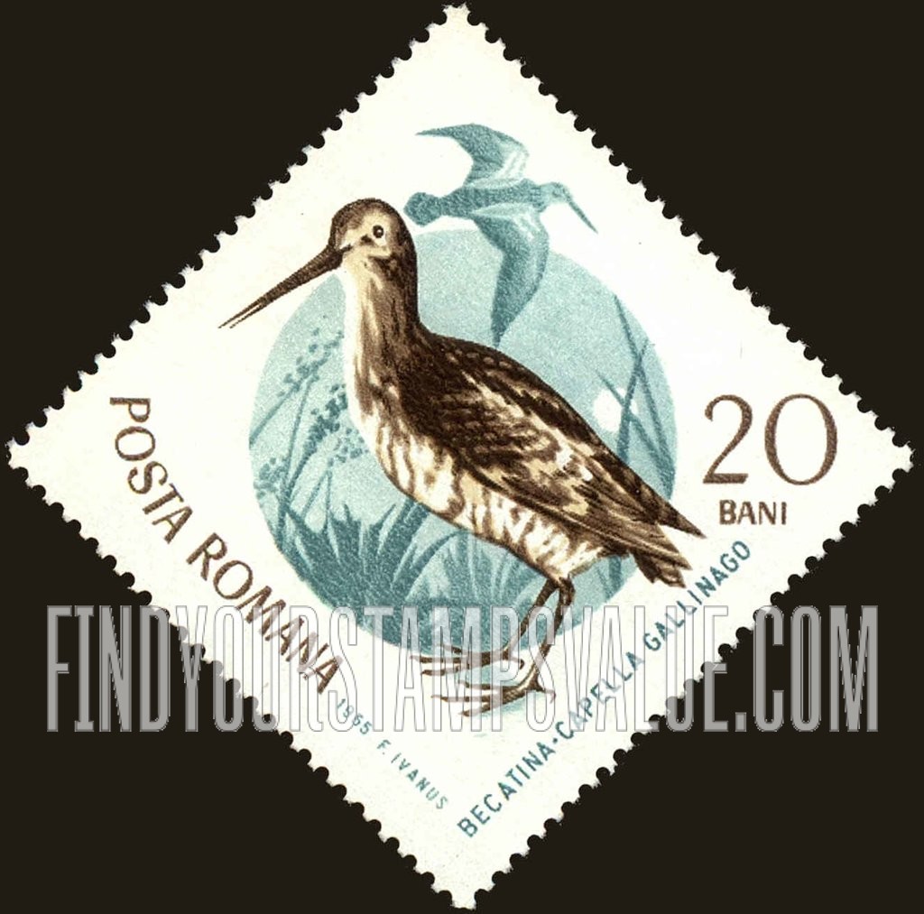 FindYourStampsValue: Birds: Eurasian snipe