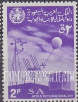 FindYourStampsValue: Meteorological Instruments and WMO Emblem: Issued for World Meteorological Day - معدات الأرصاد الجوية وشعار المنظمة العالمية للأرصاد الجوية: إصدار اليوم العالمي للأرصاد الجوية