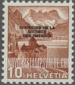 FindYourStampsValue: For The League of Nations: Chillon Castle