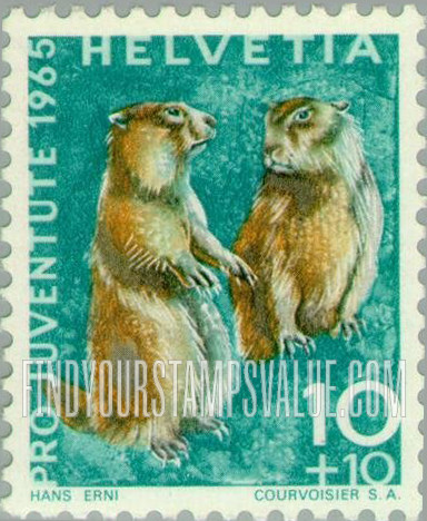 FindYourStampsValue: Semi-Postal: Alpine marmots