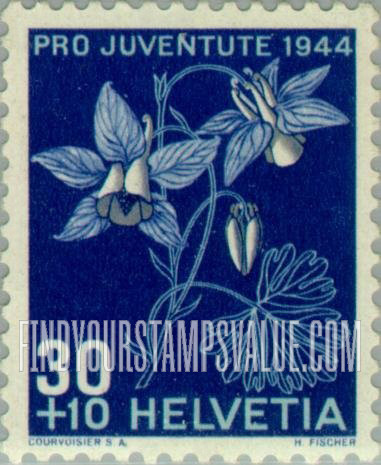 FindYourStampsValue: Semi-Postal: Aquilegia alpina