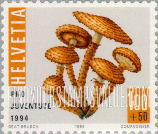 FindYourStampsValue: Semi-Postal, Mushrooms: Shaggy pholiota