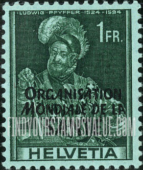 FindYourStampsValue: For The World Health Organization: Ludwig Pfyffer