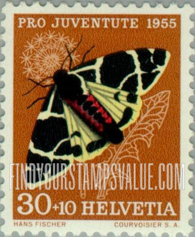 FindYourStampsValue: Semi-Postal, Insects: Yellow Bear moth