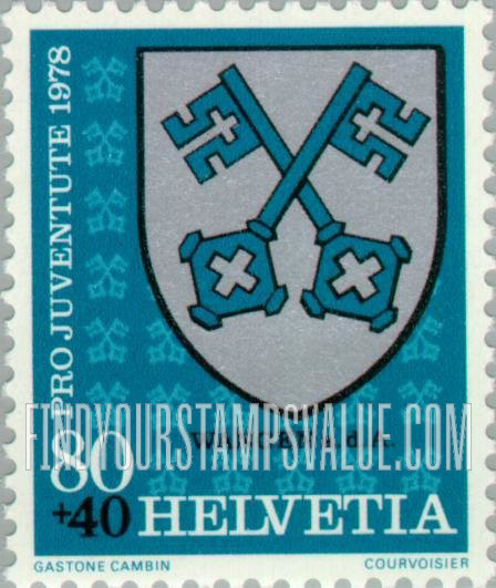 FindYourStampsValue: Semi-Postal, Communal Arms: Wangen an der Aare