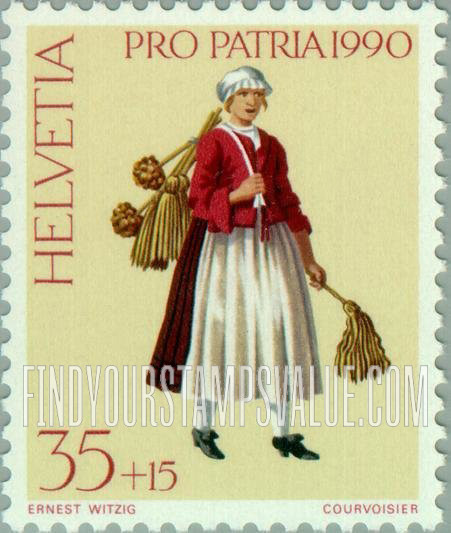 FindYourStampsValue: Semi-Postal, 700 Years of Art and Culture, Street criers: Fly swatter and starch-sprinkler vendor
