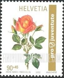 FindYourStampsValue: Semi-Postal, Roses: Belle Vaudoise rose (orange petals)