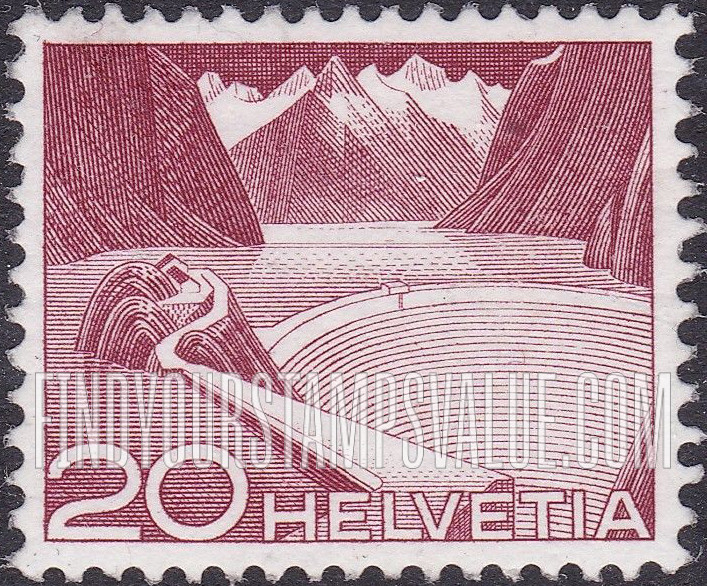 FindYourStampsValue: Federal Administration: Reservoir, Grimsel
