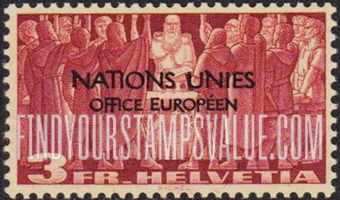 FindYourStampsValue: For The United Nations European Office: First Federal Pact, 1291