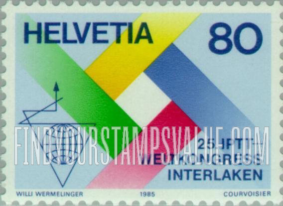 FindYourStampsValue: Federal Administration, Postal, Telegraph & Telephone International Congress, September 16-21, Interlaken: PTTI 75th anniversary