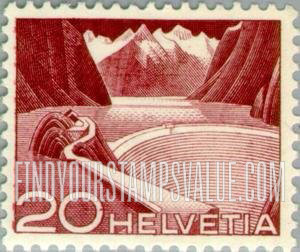 FindYourStampsValue: Federal Administration: Reservoir, Grimsel