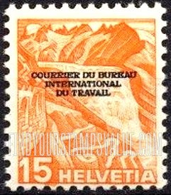 FindYourStampsValue: For The International Labor Bureau: Rhone Glacier