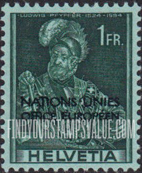 FindYourStampsValue: For The United Nations European Office: Ludwig Pfyffer
