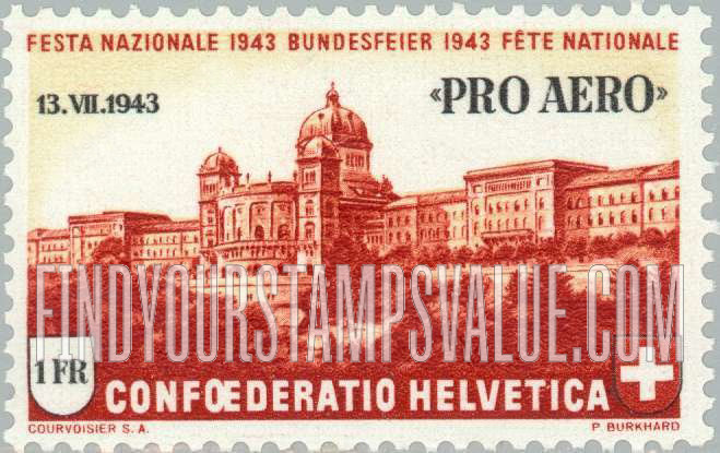 FindYourStampsValue: Air Post: Parliament Buildings, Bern