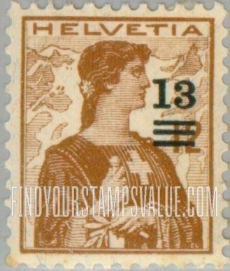 FindYourStampsValue: Federal Administration: Helvetia