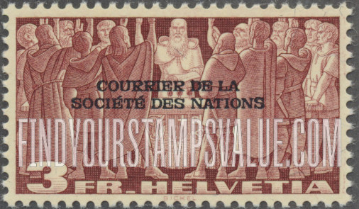 FindYourStampsValue: For The League of Nations: First Federal Pact, 1291