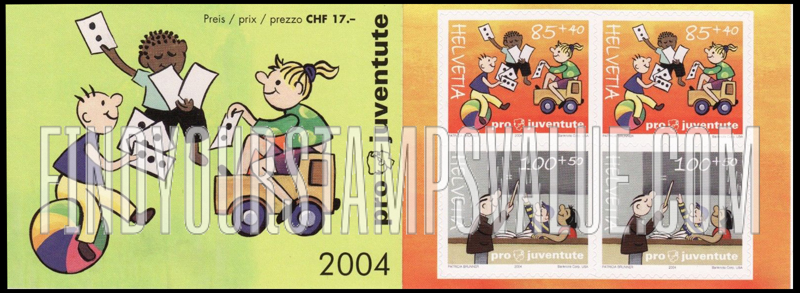 FindYourStampsValue: Semi-Postal, Rights of the Child: Children playing card game, Children, teacher