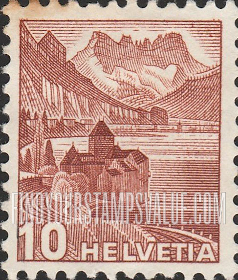 FindYourStampsValue: Federal Administration: Chillon Castle