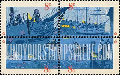FindYourStampsValue: BOSTON TEA PARTY - Black Color Omitted Error