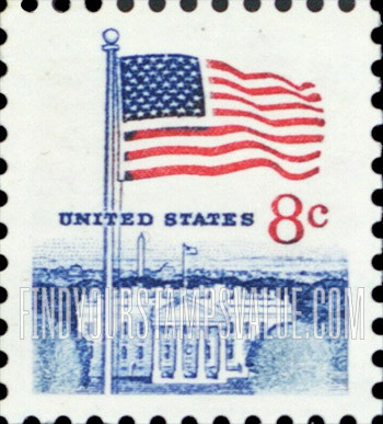 FindYourStampsValue: FLAG AND WHITE HOUSE - Green Slate Color Omitted Error