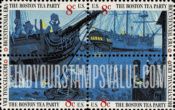 FindYourStampsValue: BOSTON TEA PARTY - Black Color Omitted Error