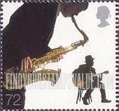 FindYourStampsValue: Great Britain (United Kingdom): Musicians and Dancers - Saxophone Player and Guitarist