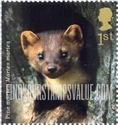 FindYourStampsValue: Great Britain (United Kingdom): Mammals - Pine Marten